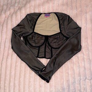 edikted long sleeve cropped going out top